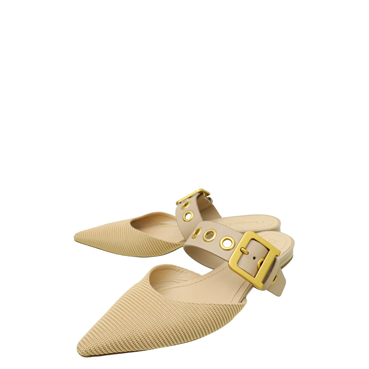 Christian Dior Nude D-Dior Flat Mule 38-Christian Dior-THE CLOSET