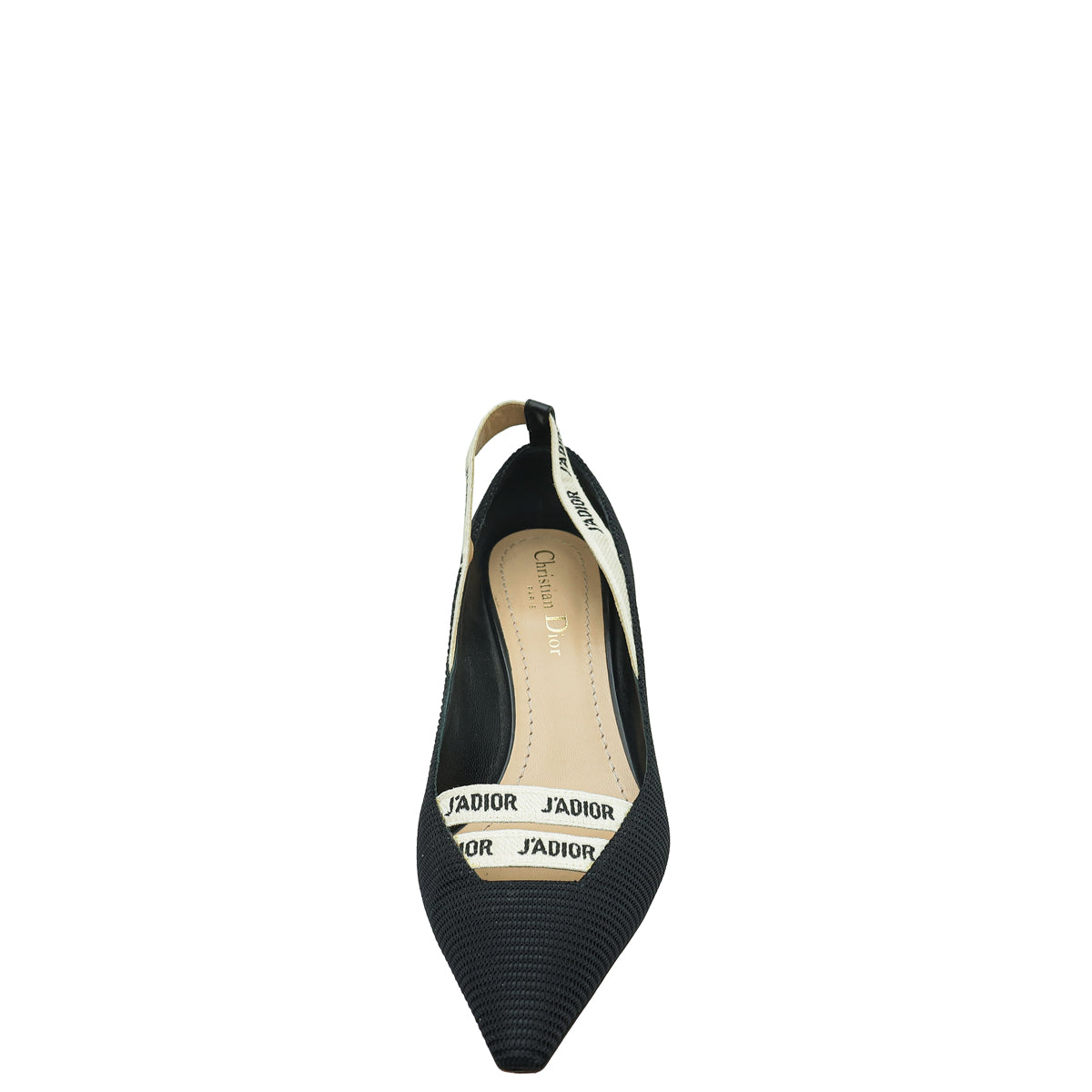 Christian Dior Black J'adior Ribbon Technical Fabric Pump 38