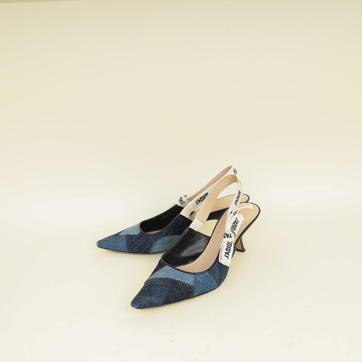 Christian Dior Blue J'adior Patchwork Denim Slingback Pump 39.5