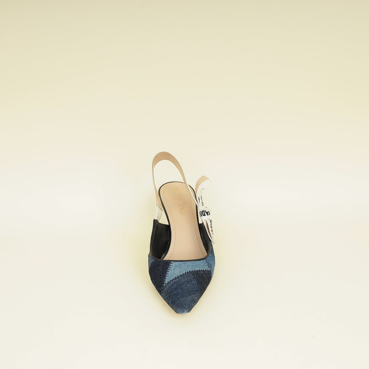 Christian Dior Blue J'adior Patchwork Denim Slingback Pump 39.5
