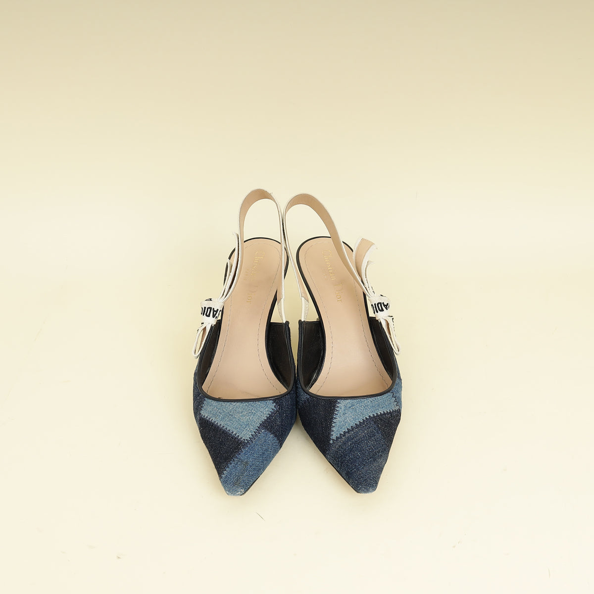 Christian Dior Blue J'adior Patchwork Denim Slingback Pump 39.5