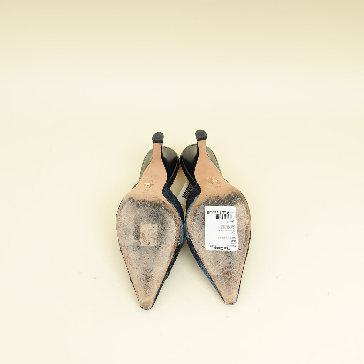 Christian Dior Blue J'adior Patchwork Denim Slingback Pump 39.5