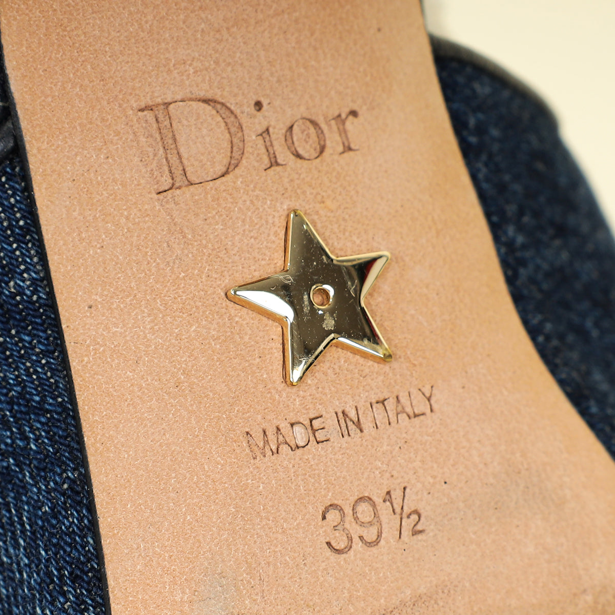 Christian Dior Blue J'adior Patchwork Denim Slingback Pump 39.5