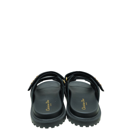 Christian Dior Black Dioract Slide Sandal 39