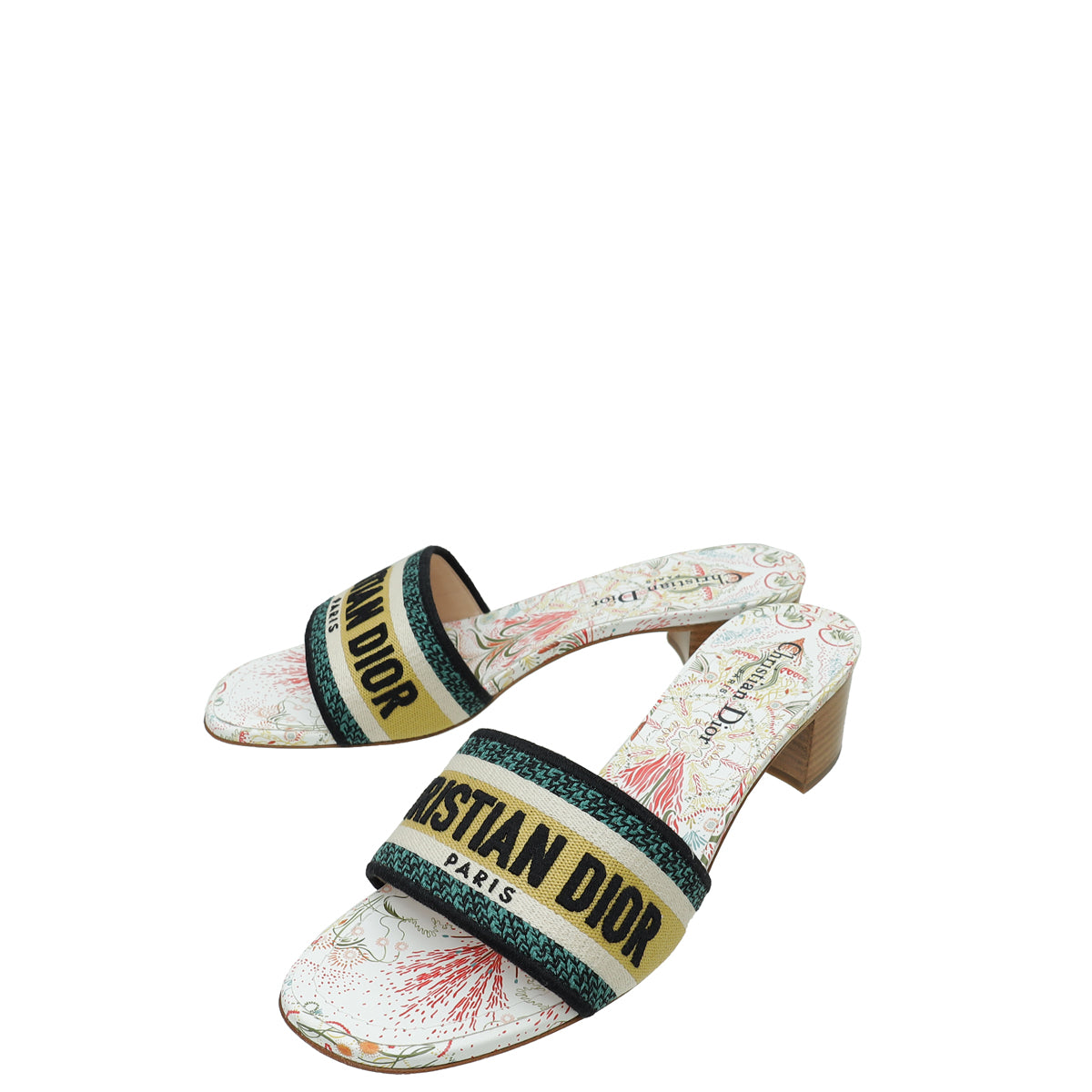 Christian Dior Multicolor Dway Embroidered Heeled Mules 39-Christian Dior-THE CLOSET