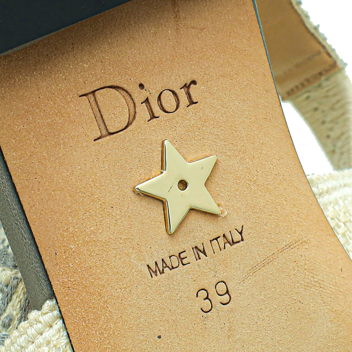 Christian Dior J'adior Toile De Jouy Flat Slingback 39
