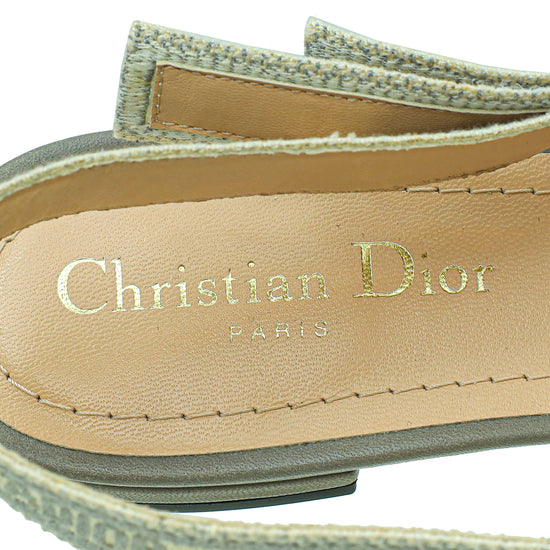 Christian Dior J'adior Toile De Jouy Flat Slingback 39