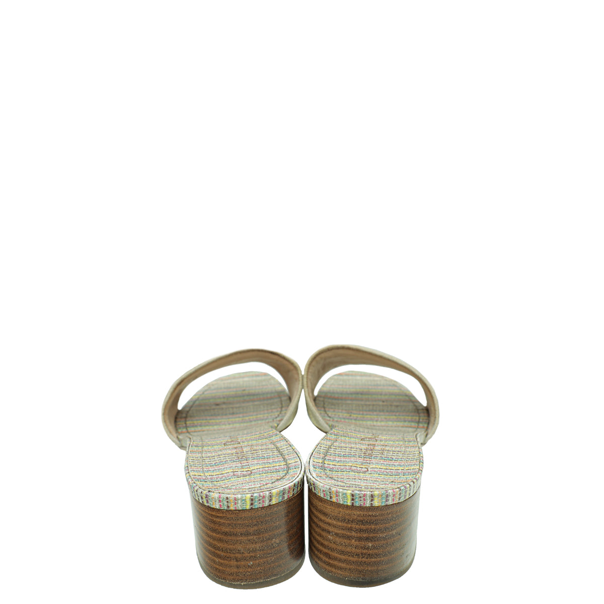 Christian Dior Gold Multicolor Dway Heeled Slide Sandals 39