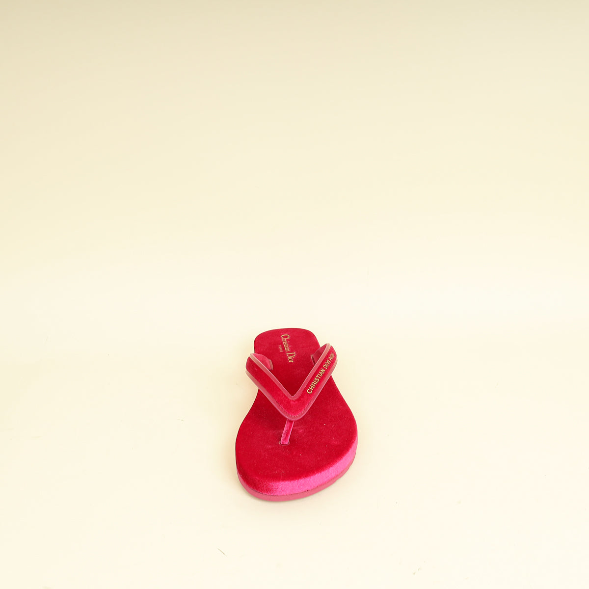 Christian Dior Rani Pink Velvet Diorsea Thong Sandal 39