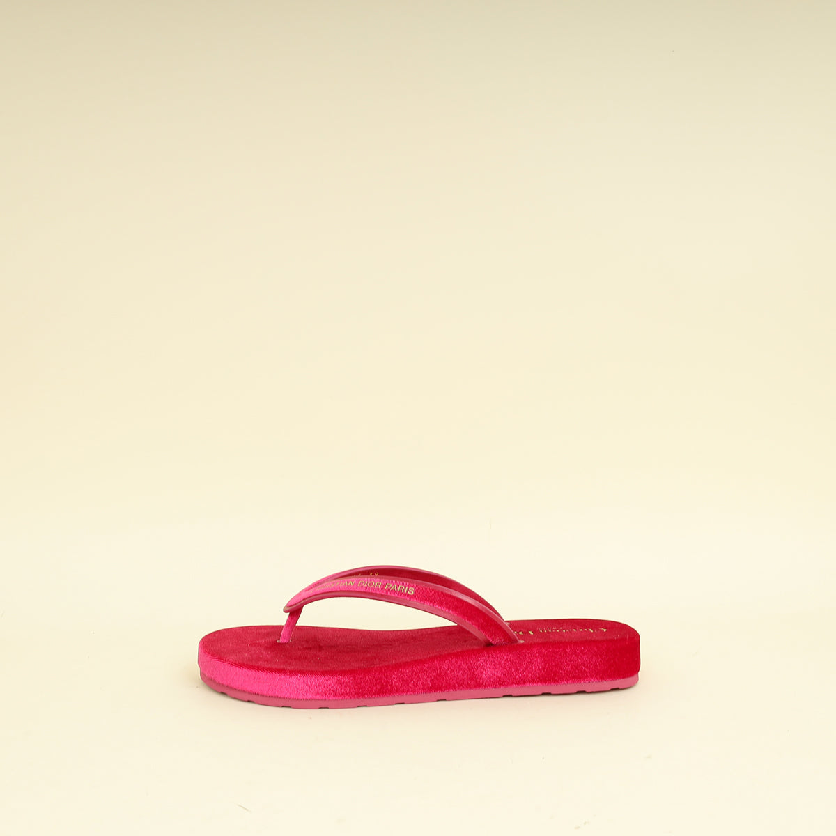 Christian Dior Rani Pink Velvet Diorsea Thong Sandal 39