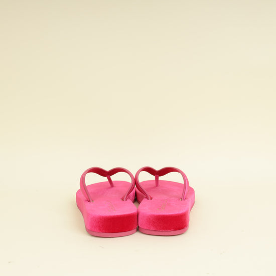 Christian Dior Rani Pink Velvet Diorsea Thong Sandal 39