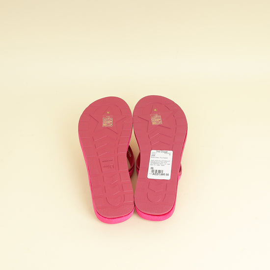 Christian Dior Rani Pink Velvet Diorsea Thong Sandal 39