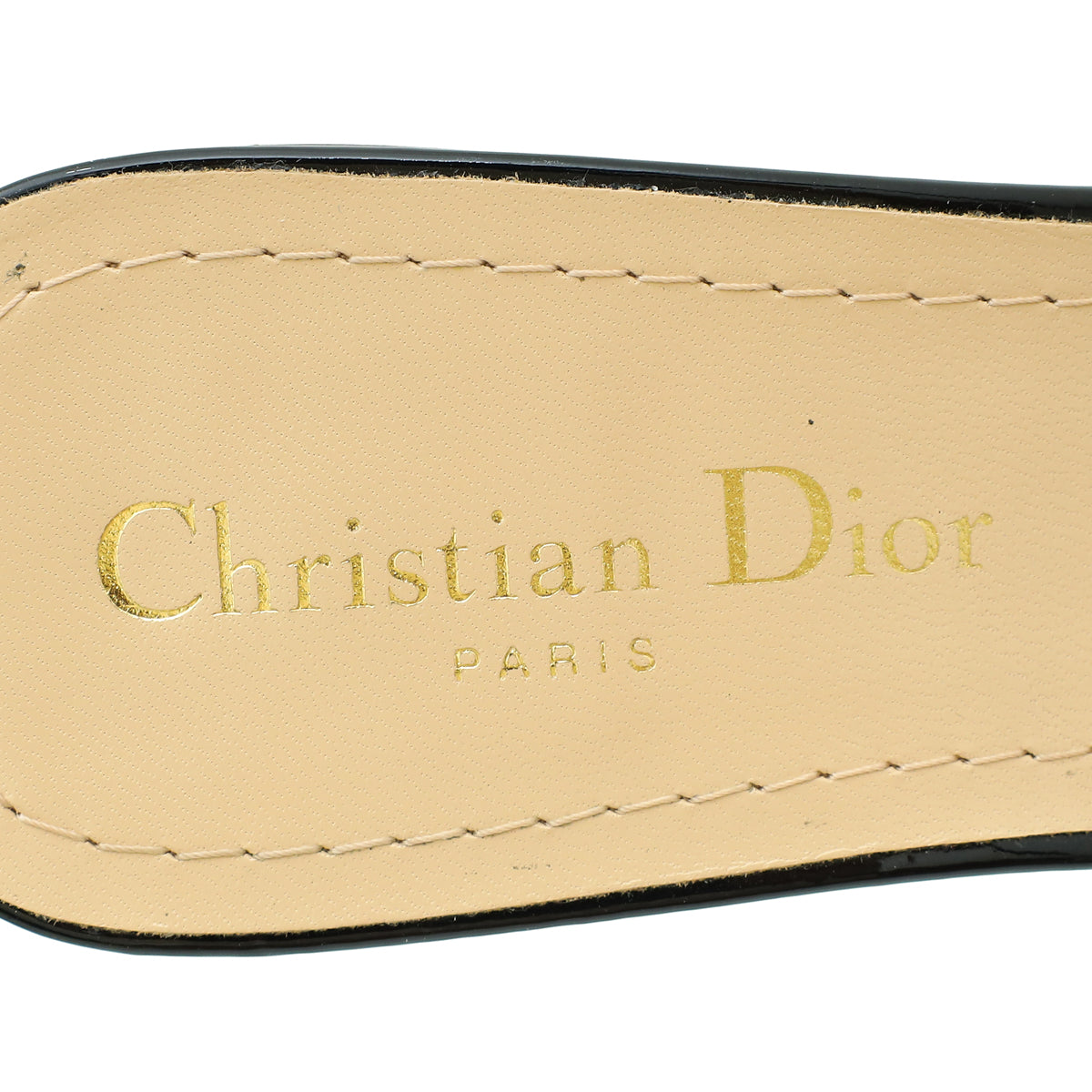 Christian Dior Black C'est Dior Flat Slide Sandal 39