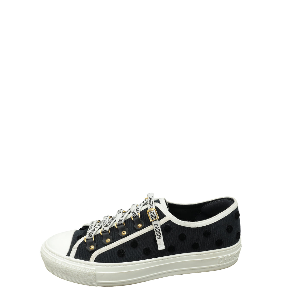 Christian Dior Black Walk'n'Dior Dot Canvas Sneaker 40