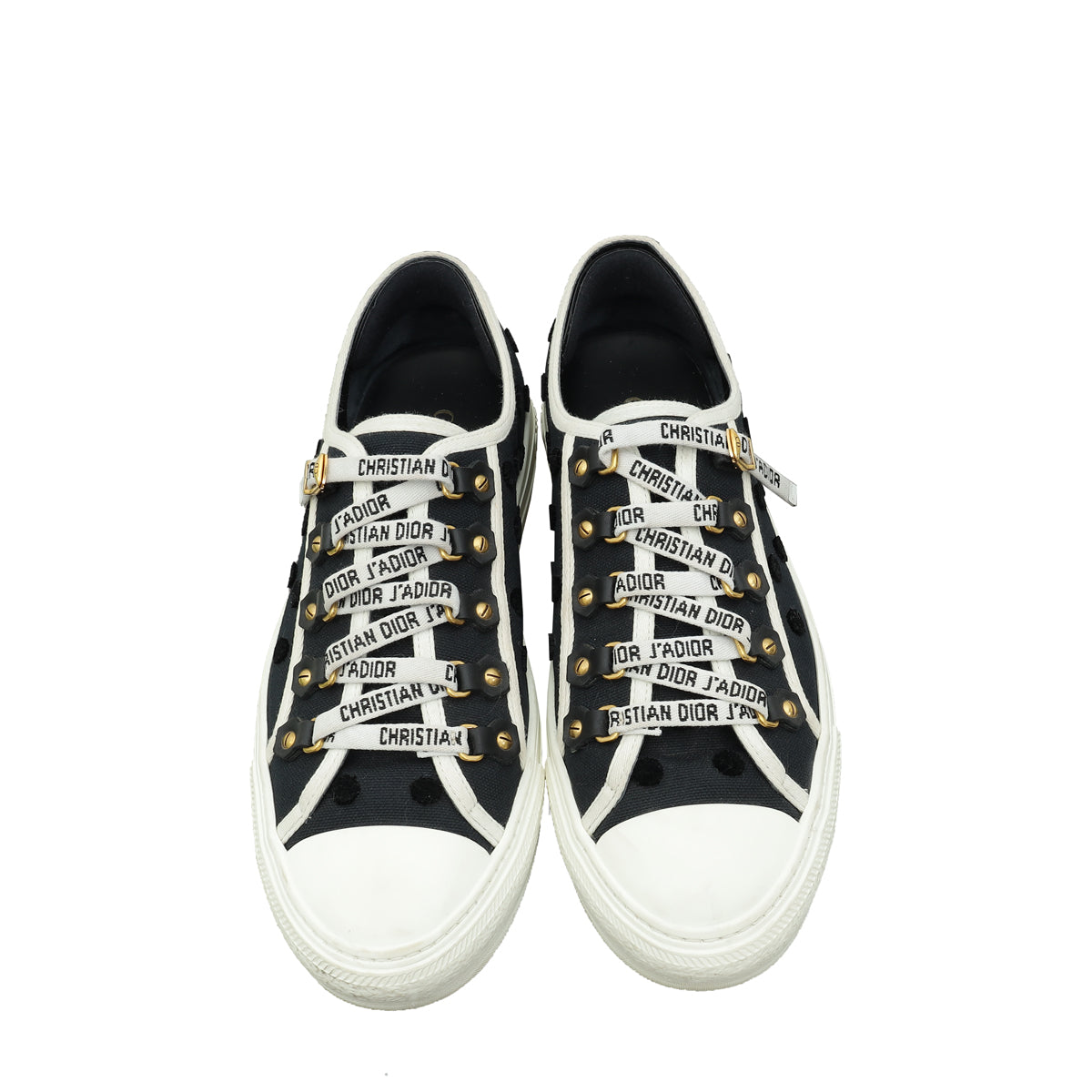 Christian Dior Black Walk'n'Dior Dot Canvas Sneaker 40