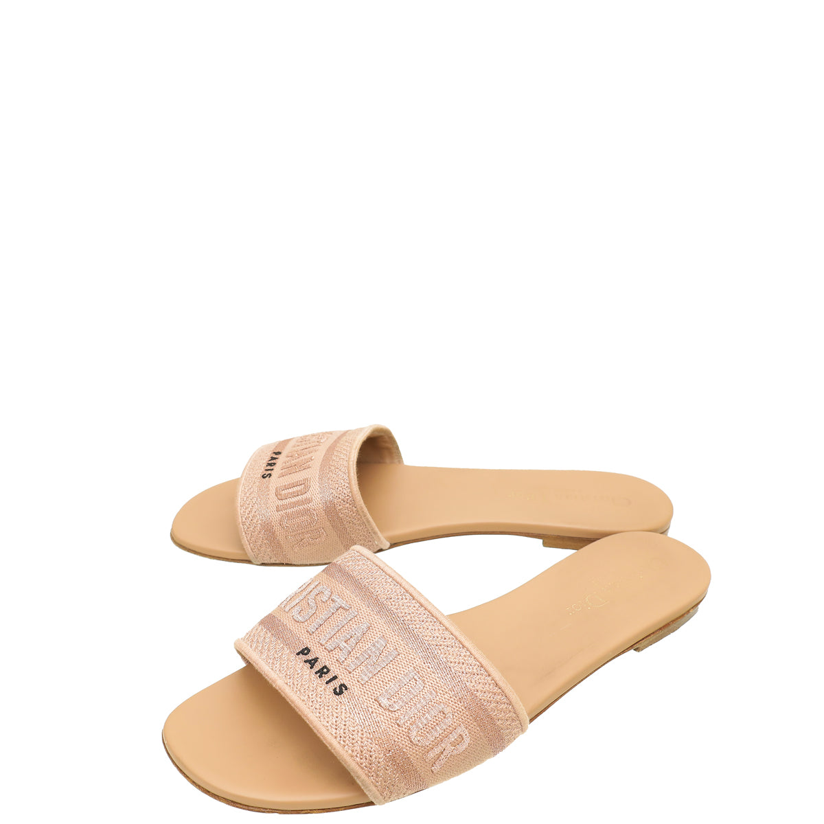 Christian Dior Blush Dway Embroidered Metallic Sandal 40-Christian Dior-THE CLOSET