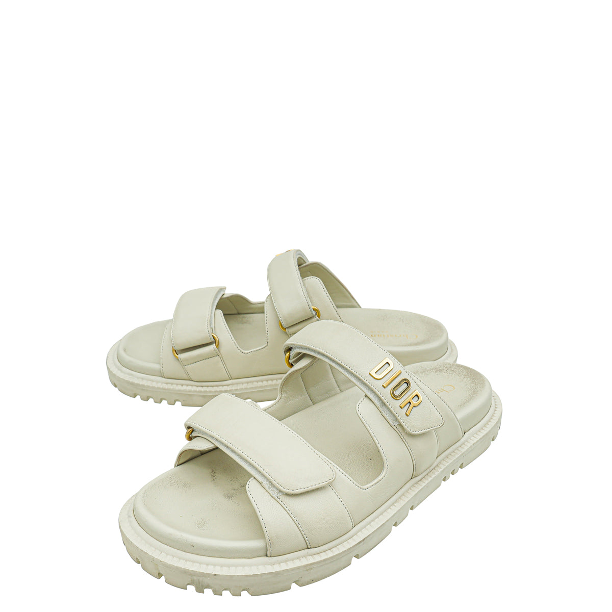 Christian Dior Cream Act Slide Sandals 40-Christian Dior-THE CLOSET
