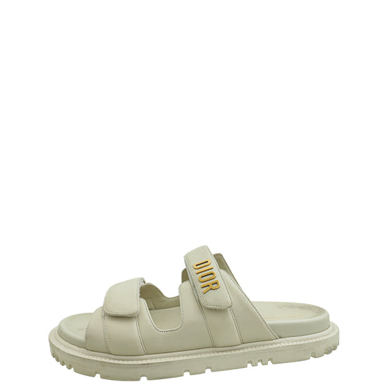 Christian Dior Cream Act Slide Sandals 40