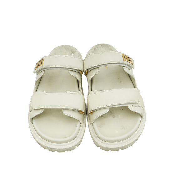 Christian Dior Cream Act Slide Sandals 40