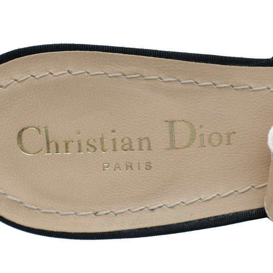 Christian Dior Black J'adior Mini Velvet Dot Mesh Slingback Pump 40
