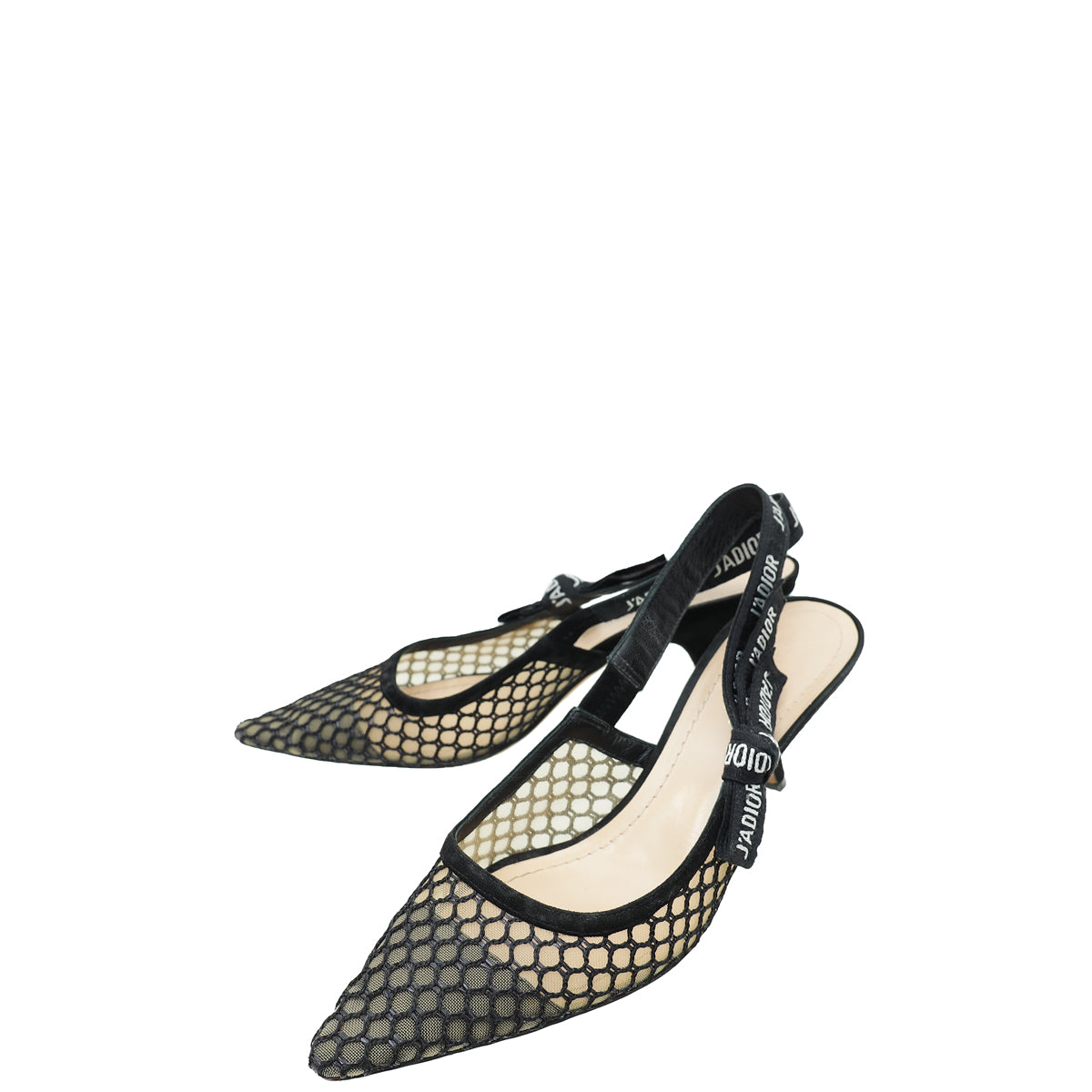 Christian Dior Black J'Adior Mesh Slingback 40-Christian Dior-THE CLOSET
