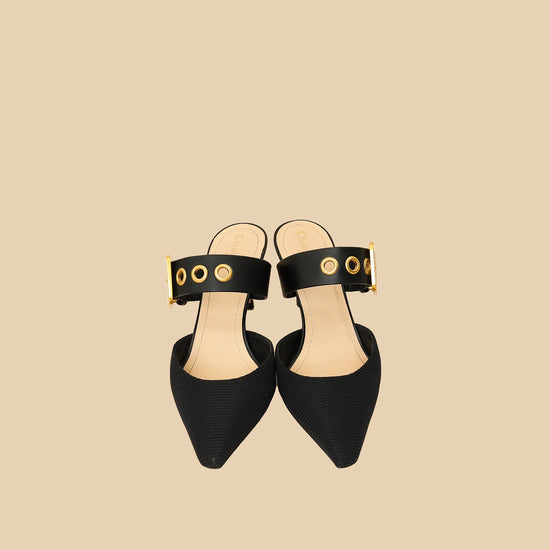 Christian Dior Black D-Dior Heeled Mules 40-Christian Dior-THE CLOSET