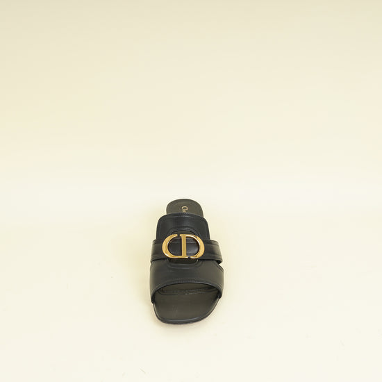 Christian Dior Black 30 Montaigne Heeled Slides 40