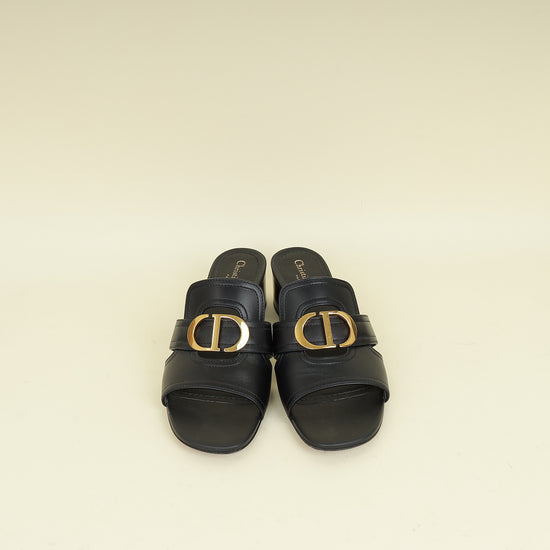 Christian Dior Black 30 Montaigne Heeled Slides 40