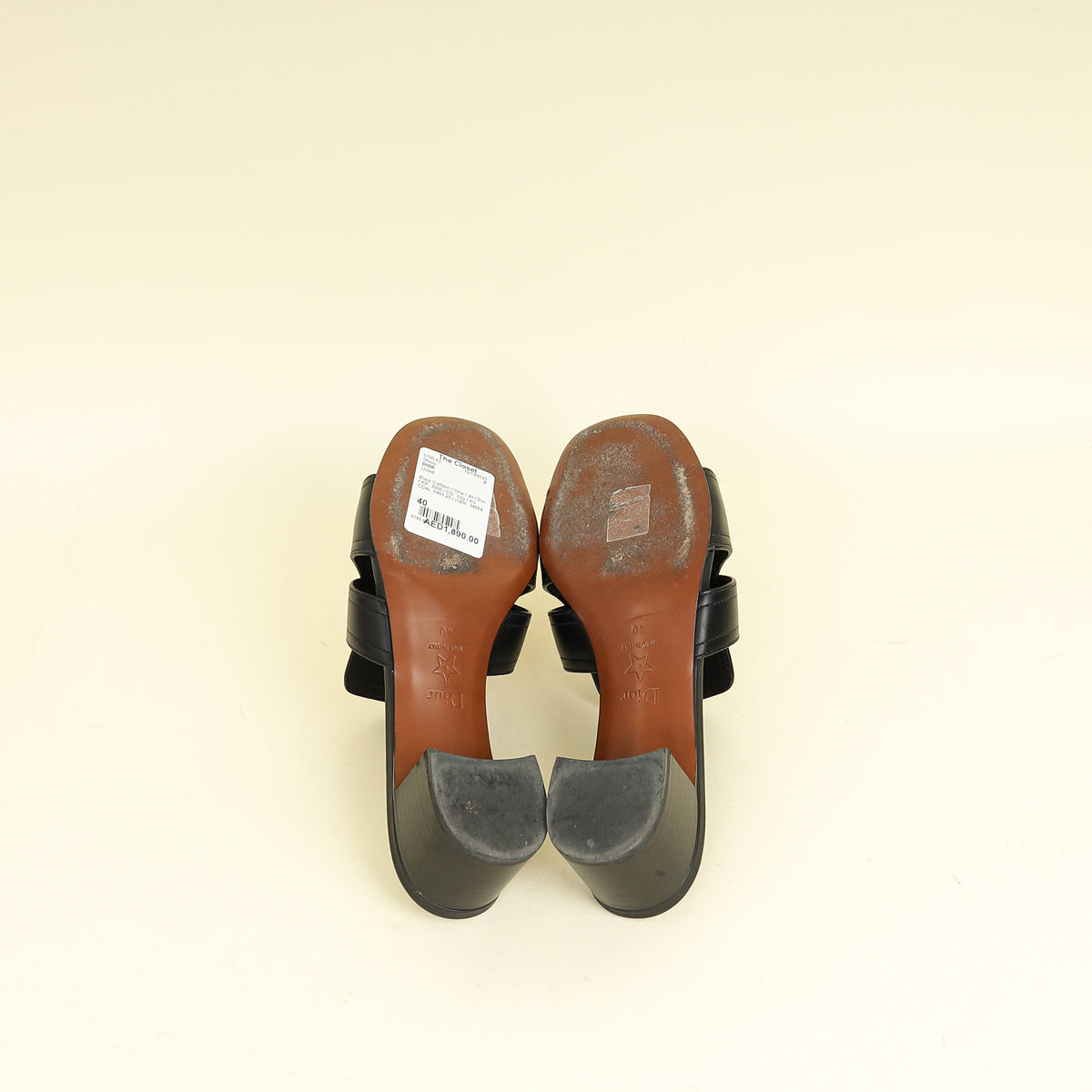 Christian Dior Black 30 Montaigne Heeled Slides 40