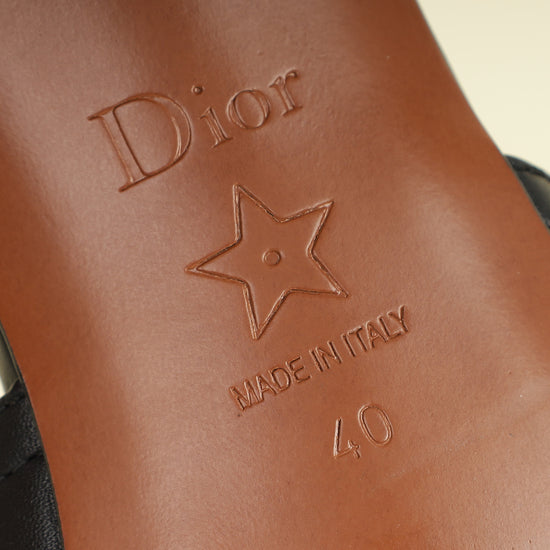 Christian Dior Black 30 Montaigne Heeled Slides 40
