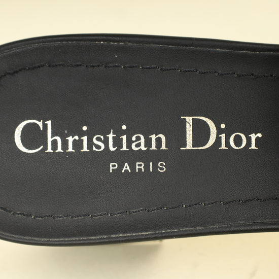 Christian Dior Black 30 Montaigne Heeled Slides 40