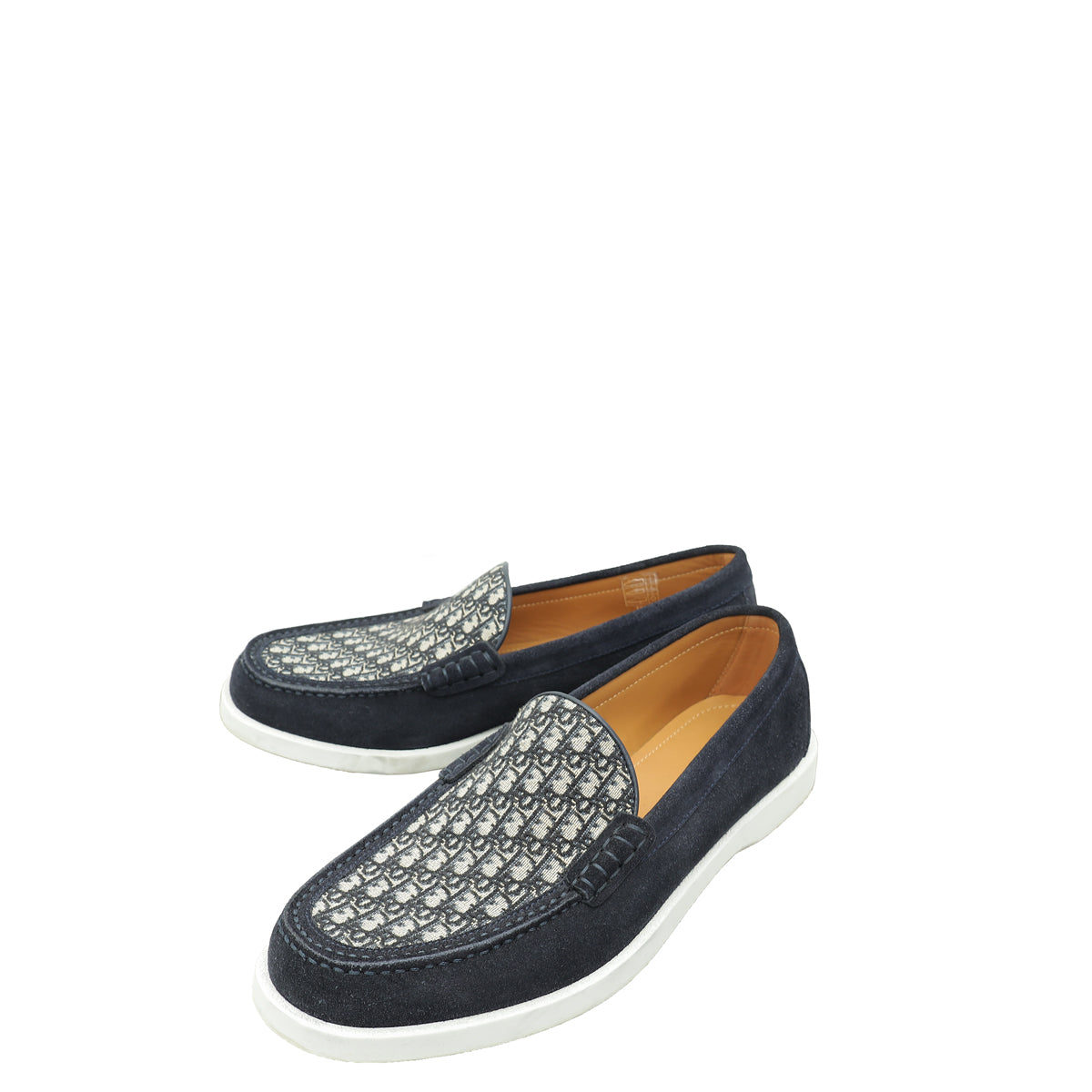Christian Dior Navy Blue Oblique and Suede Granville Loafer 40-Christian Dior-THE CLOSET