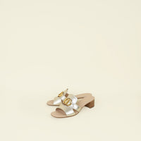 Christian Dior Metallic Gold Champaigne 30 Montaigne Heeled Slide 41.5