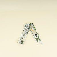 Christian Dior Olive Multicolor Plumes Letter Silk Twilly