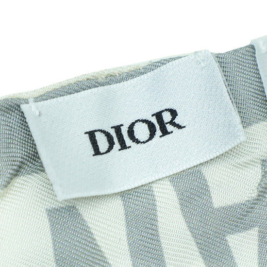 Christian Dior White Multicolor Mille Fleurs Mitzah Scarf