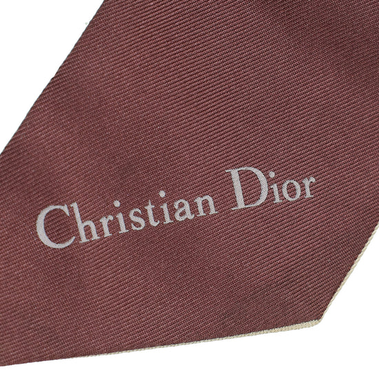 Christian Dior Burgundy Silk Oblique Mitzah Scarf