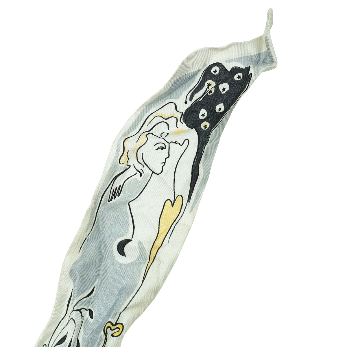 Christian Dior Grey Multicolor Abcdior Zodiac Mitzah L Scarf Twilly-Christian Dior-THE CLOSET