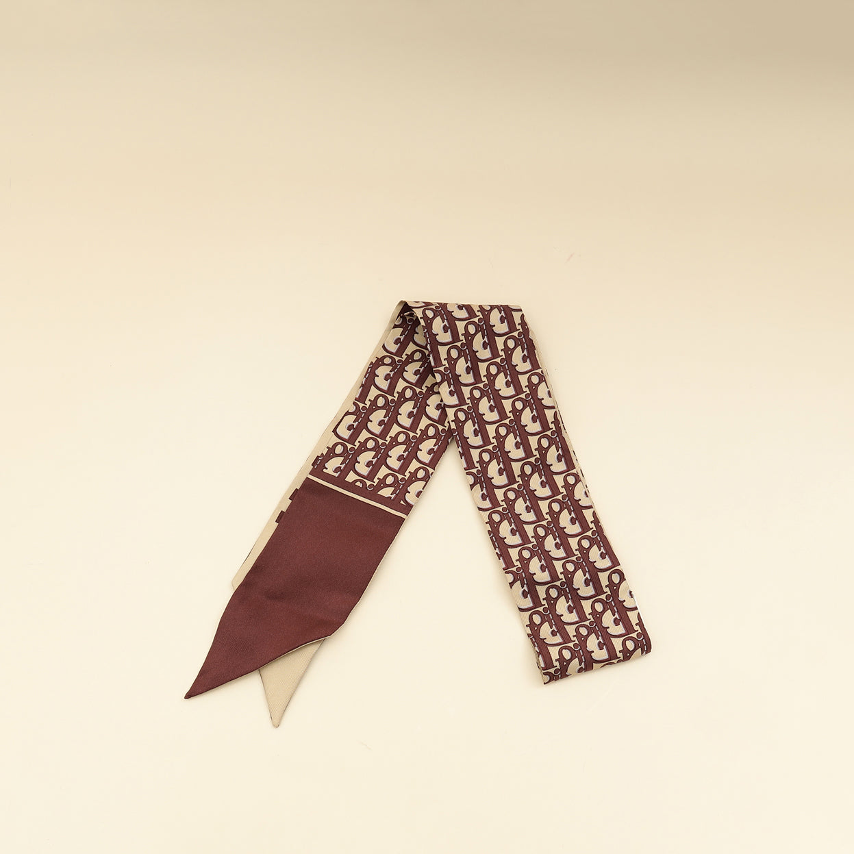 Christian Dior Bicolor Oblique Mitzah Silk Twilly-Christian Dior-THE CLOSET