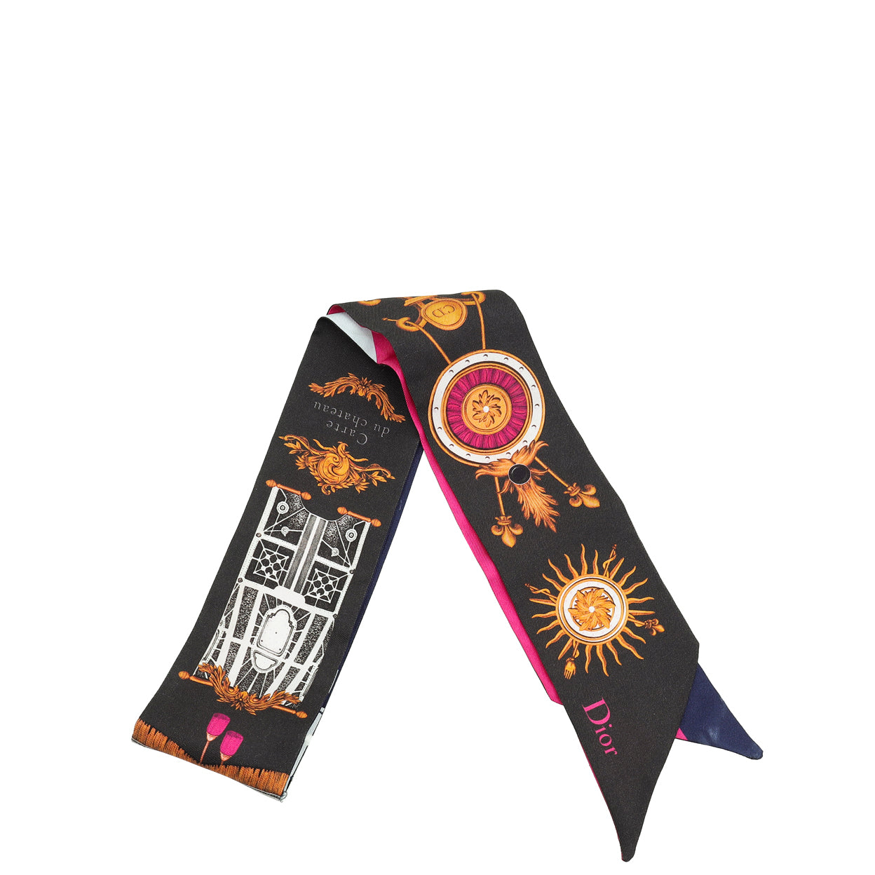 Christian Dior Multicolor Carte du Chateau Mitzah V Letter Twilly-Christian Dior-THE CLOSET