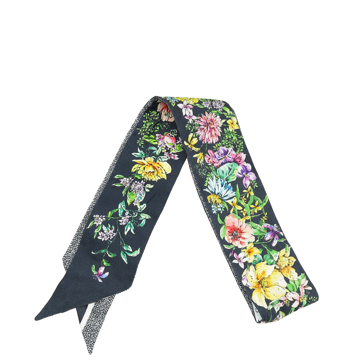 Christian Dior Multicolor D-Floral Mitzah Silk Twilly-Christian Dior-THE CLOSET