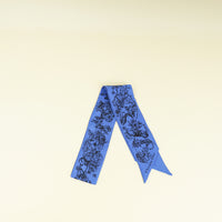 Christian Dior Blue Multicolor Toile De Jouy Silk Twilly