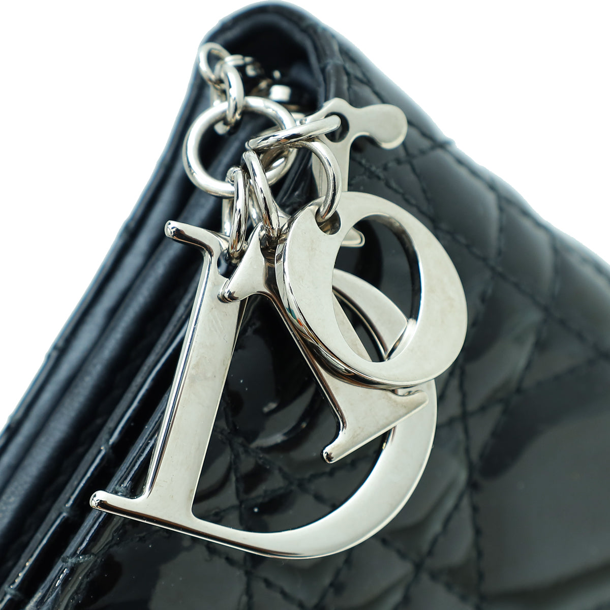 Christian Dior Black Lady Dior Chain Wallet