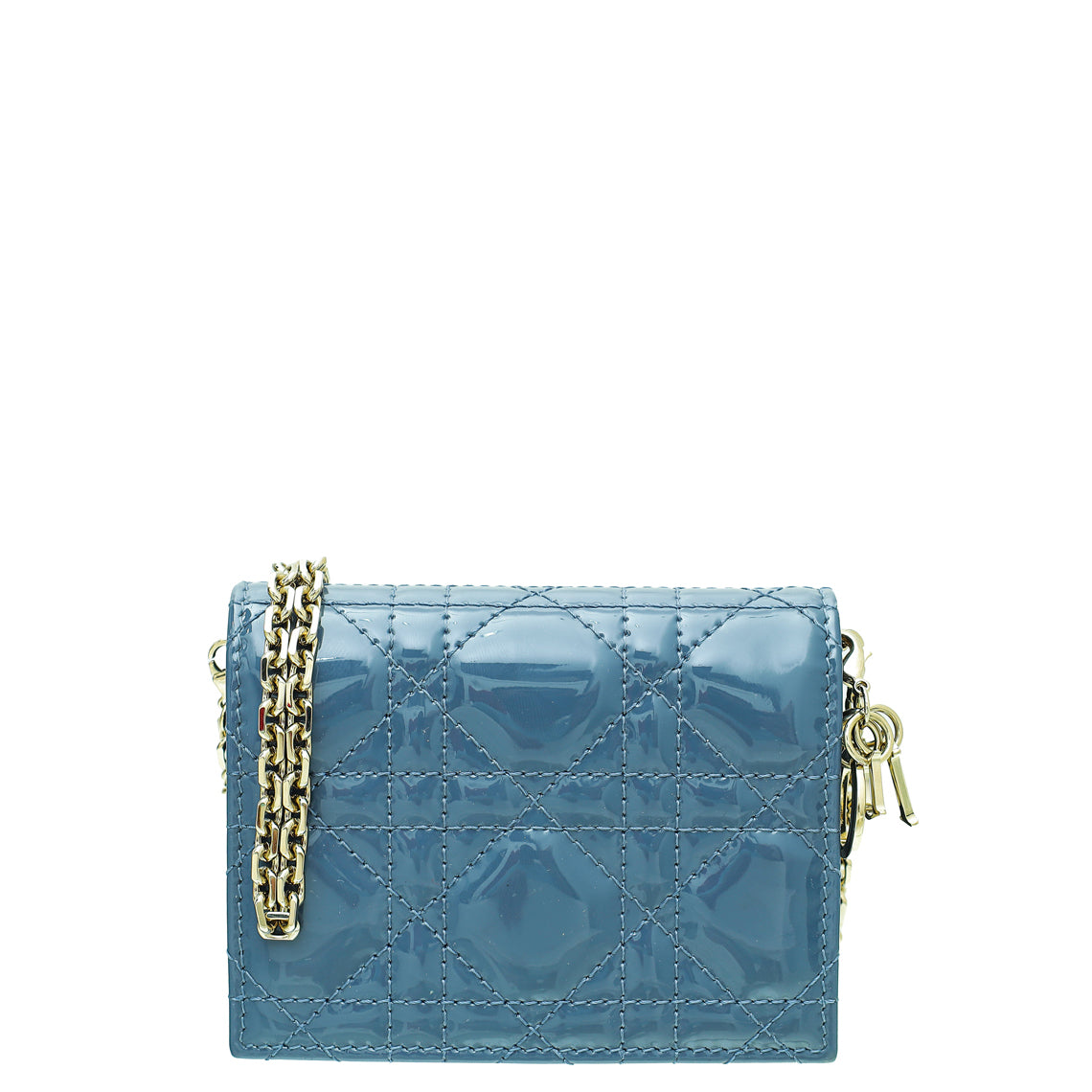 Christian Dior Cloud Blue Lady Dior 5 Gusset Chain Wallet-Christian Dior-THE CLOSET