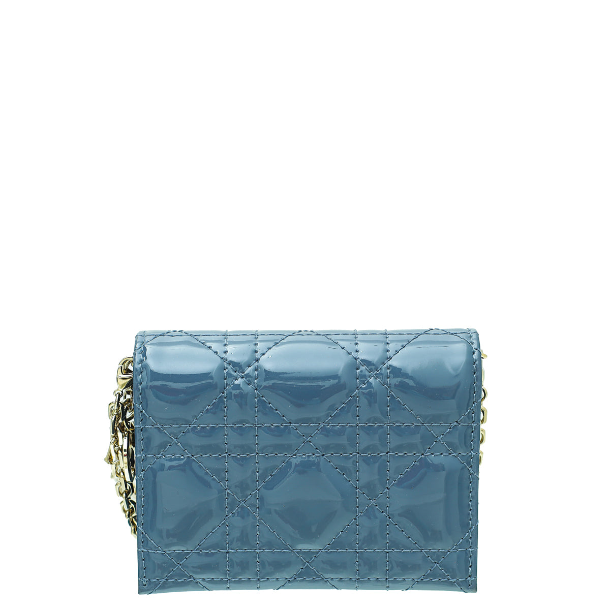 Christian Dior Cloud Blue Lady Dior 5 Gusset Chain Wallet-Christian Dior-THE CLOSET