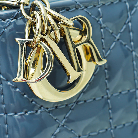 Christian Dior Cloud Blue Lady Dior 5 Gusset Chain Wallet
