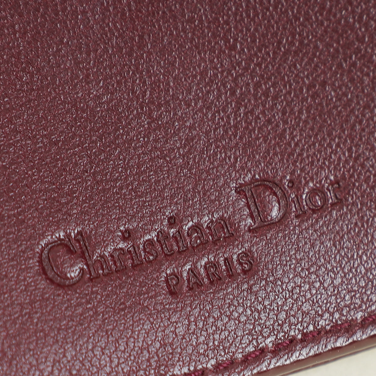 Christian Dior Burgundy Lady Dior Cannage Compact Eden Wallet