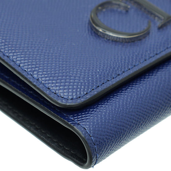 Christian Dior Navy Blue Mania Compact Wallet