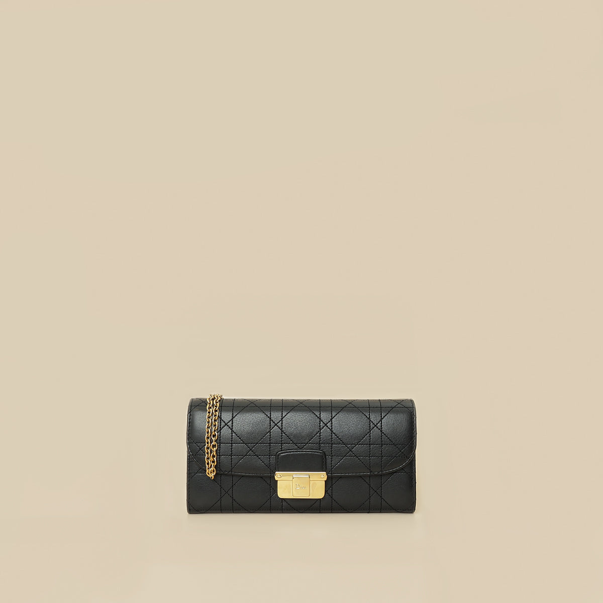 Christian Dior Black Cannage Diorling Chain Wallet-Christian Dior-THE CLOSET