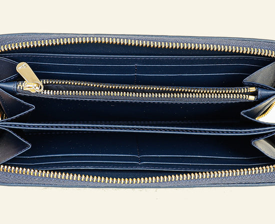 Christian Dior Blue Lady Dior Cannage Voyageur Wallet
