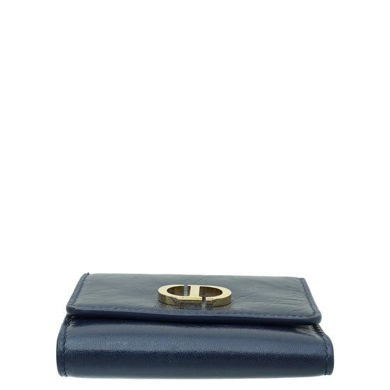 Christian Dior Navy Blue 30 Montaigne Lotus Wallet